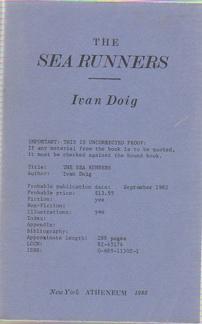 [Book #23187] The Sea Runners. Ivan DOIG.