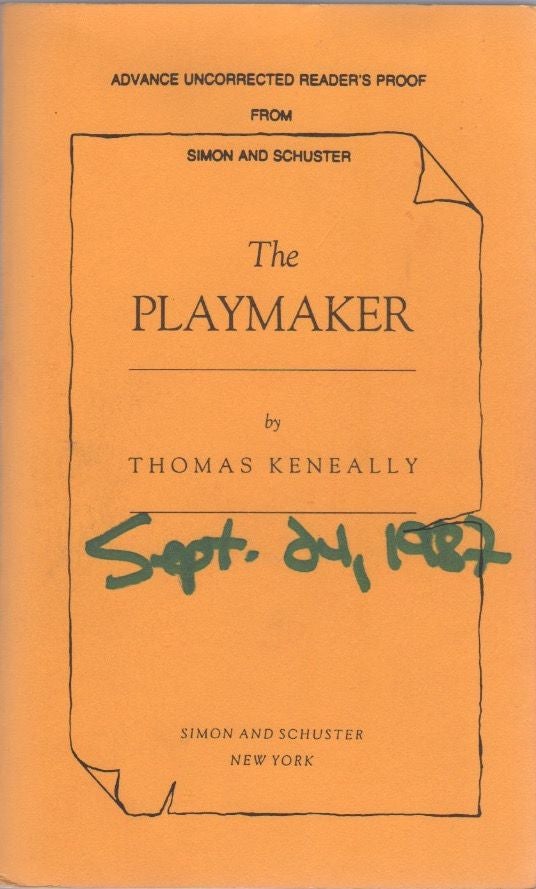 [Book #27981] The Playmaker. Thomas KENEALLY, Review copy of Ivan Doig.