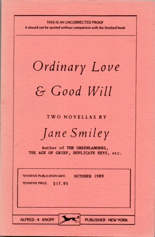 [Book #28269] Ordinary Love and Good Will. Jane SMILEY.