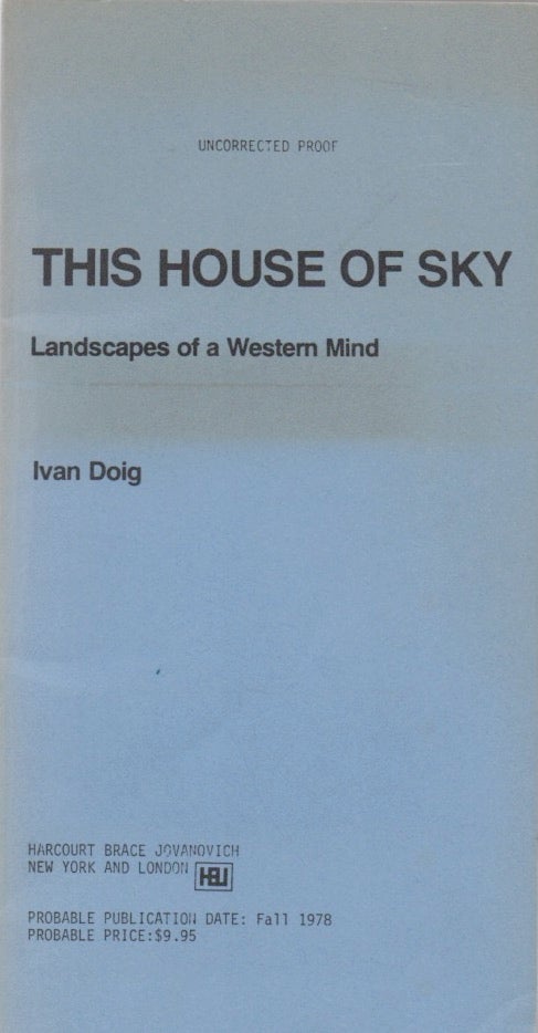 [Book #28308] This House of Sky. Landscapes of a Western Mind. Ivan DOIG.