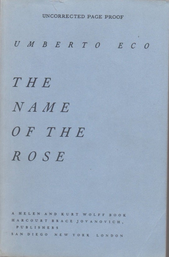 [Book #28532] The Name of the Rose. Umberto ECO.