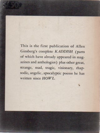 KADDISH and Other Poems 1958-1960.