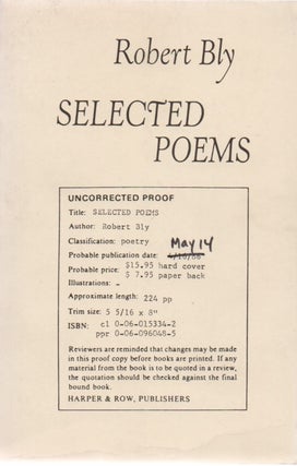 [Book #28790] Selected Poems. Robert BLY