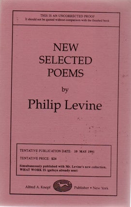 [Book #28861] New Selected Poems. Philip LEVINE
