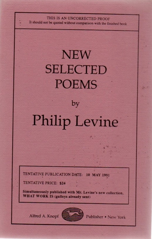 [Book #28861] New Selected Poems. Philip LEVINE.