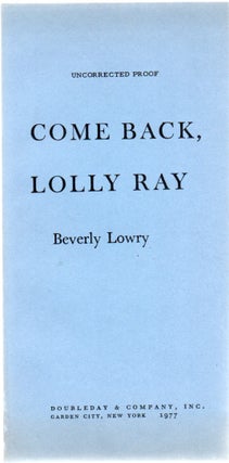 [Book #28898] Come Back, Lolly Ray. Beverly LOWRY
