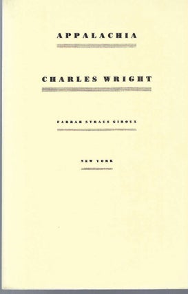 [Book #29100] Appalachia. Charles WRIGHT
