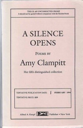 [Book #29168] Silence Opens. Amy CLAMPITT