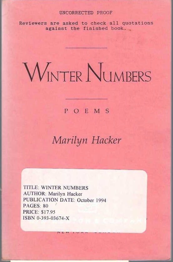 [Book #29188] Winter Numbers. Marilyn HACKER.